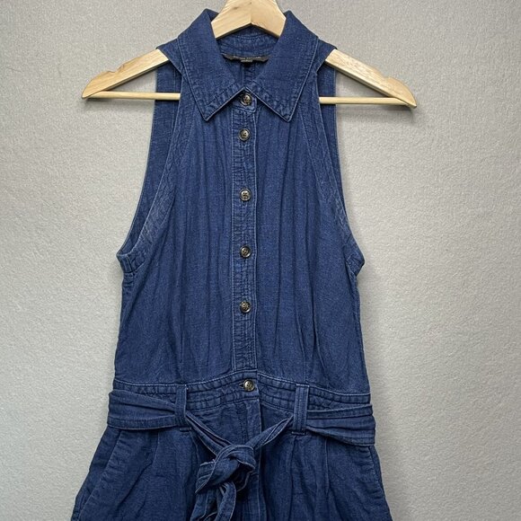 Banana Republic 6 Linen Cotton Blend Button Front Camp Romper - Picture 2 of 9